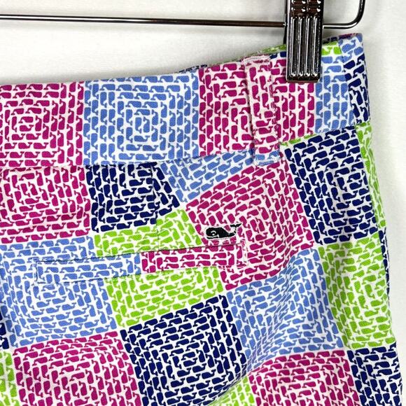 Vineyard Vines Whale Checker Print Low Rise Shorts Size 0 - Picture 6 of 8